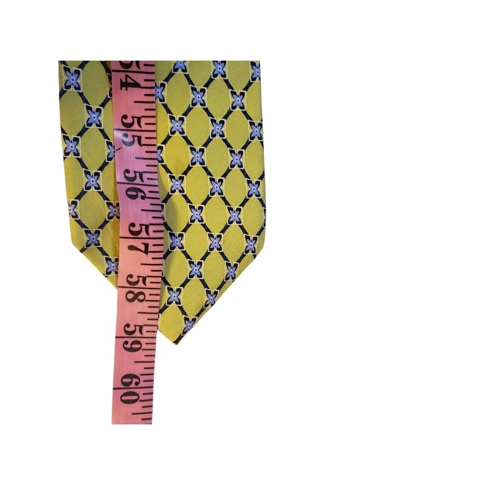 Robert Talbott for Lindsay Odom Ltd‎ Tie Necktie Designer Chartreuse Blue Floral